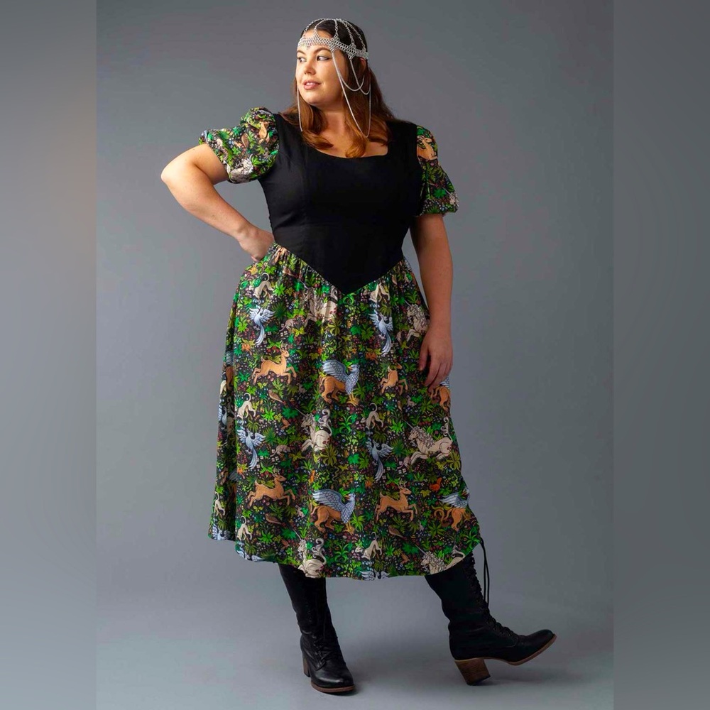Cat Coven Gunhild Dress - Tapestry Print 1X